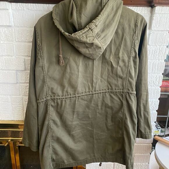 Old Navy Anorak Army Green Khaki Drape‎ Lightweight Utility Jacket Size S - Picture 3 of 4